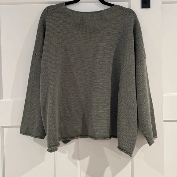 Eskandar Knit Sweater in Grayish Green
